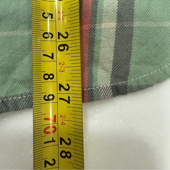Lauren Ralph LRL Flannel Shirt Sz Small Button Up Plaid Sage long Sleeve - Picture 6 of 9